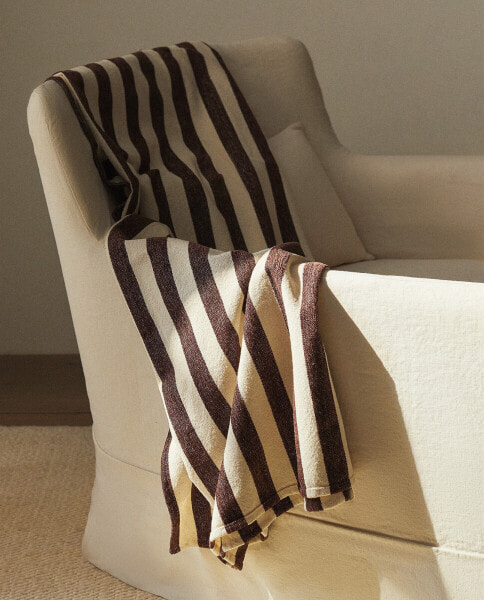 Striped chenille throw