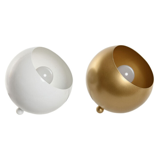 Настольная лампа Home ESPRIT Белый Позолоченный Металл 50 W 220 V 15 x 15 x 15 cm (2 штук)