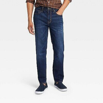 Men's Slim Straight Fit Jeans - Goodfellow & Co Dark Denim Wash 40x32