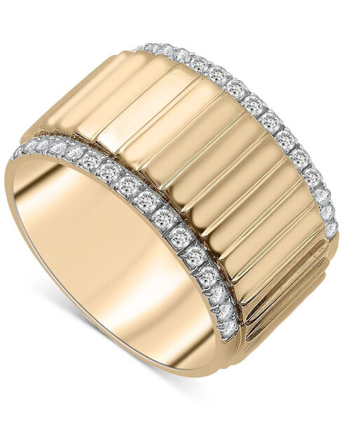 Diamond Wide Textured Statement Ring (1/3 ct. t.w.) in Gold Vermeil, Created for Macy's