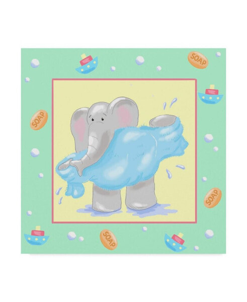 Jade Reynolds Baby Elephant Bath IV Canvas Art - 15" x 20"