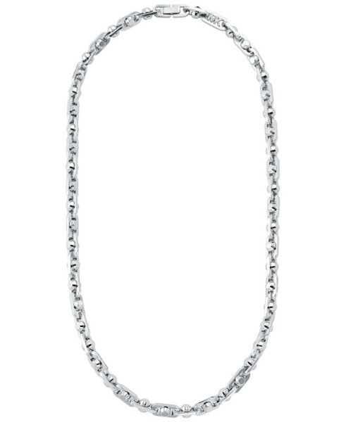 Rhodium-Plated Brass Astor Link Unisex Chain Necklace