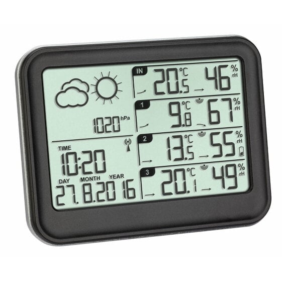 TFA 35.1142 - Black - Indoor hygrometer - Indoor thermometer - Outdoor hygrometer - Outdoor thermometer - Barometer - Plastic - 1 - 99% - 20 - 95%