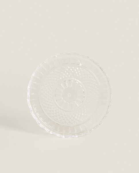 Glass snack dessert plate