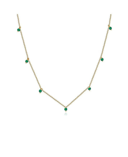 AJ by ALEV Seven Dangling Emeralds Necklace