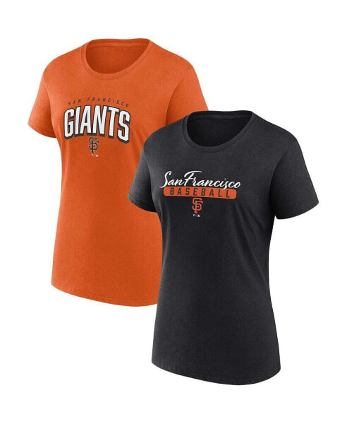 Women's Black, Orange San Francisco Giants Fan T-shirt Combo Set