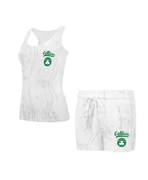 Women's White Boston Celtics Quartz Tank Top Shorts Set
