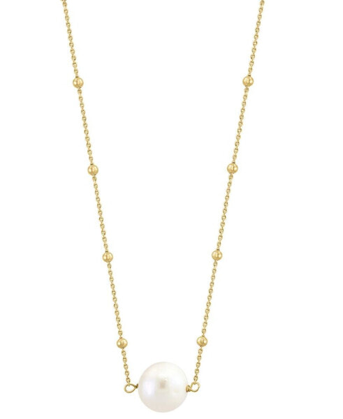 EFFY® Freshwater Pearl (10mm) & Polished Bead 16" Pendant Necklace in Gold-Plated Sterling Silver