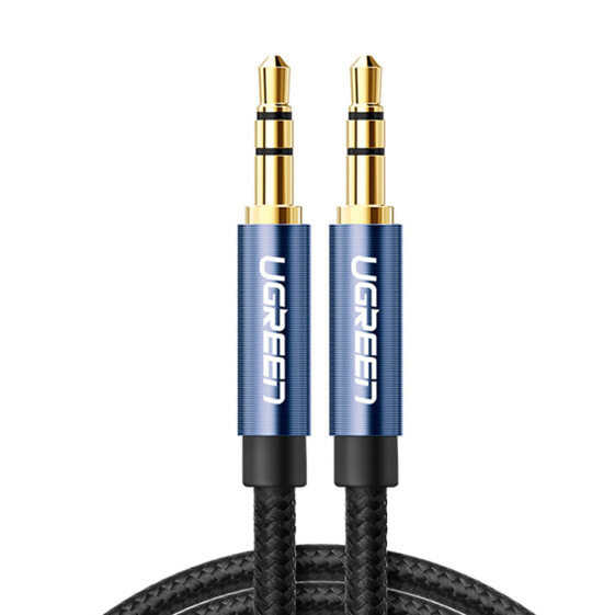 Wytrzymały kabel przewód audio AUX w oplocie minijack 3.5 mm 3m niebieski