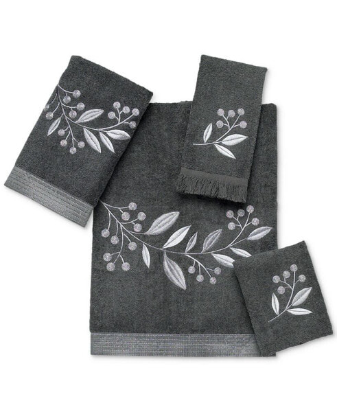 Madison Foliage Embroidered Cotton Hand Towel, 16" x 30"