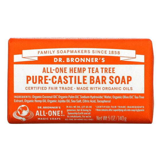 Pure Castile Bar Soap, All-One Hemp, Tea Tree, 5 oz (140 g)