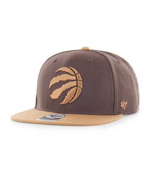 Men's Brown Toronto Raptors No Shot Two-Tone Captain Snapback Hat