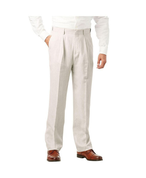 Big & Tall Linen Blend Plain Front Dress Pants