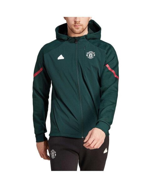 Men's Green Manchester United Designed for Gameday Raglan Full-Zip Hoodie Jacket
