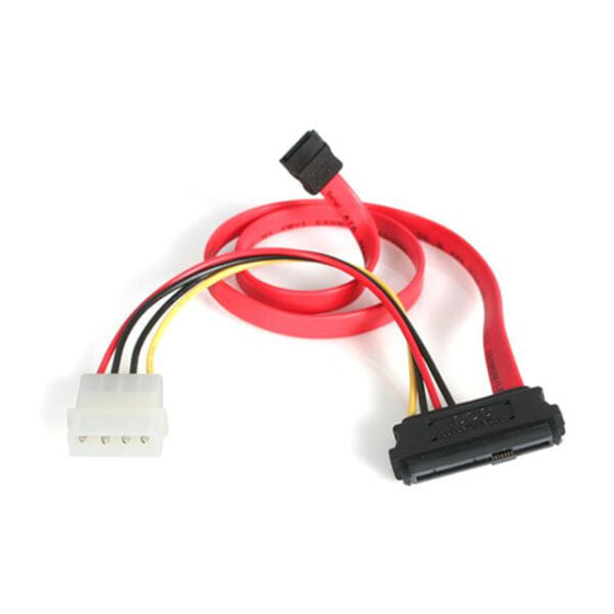 StarTech.com 18in SAS 29 Pin to SATA Cable with LP4 Power - 0.457 m - SATA 15-pin - LP4 M - SAS 29 Pin Plug - Straight - Straight - Red