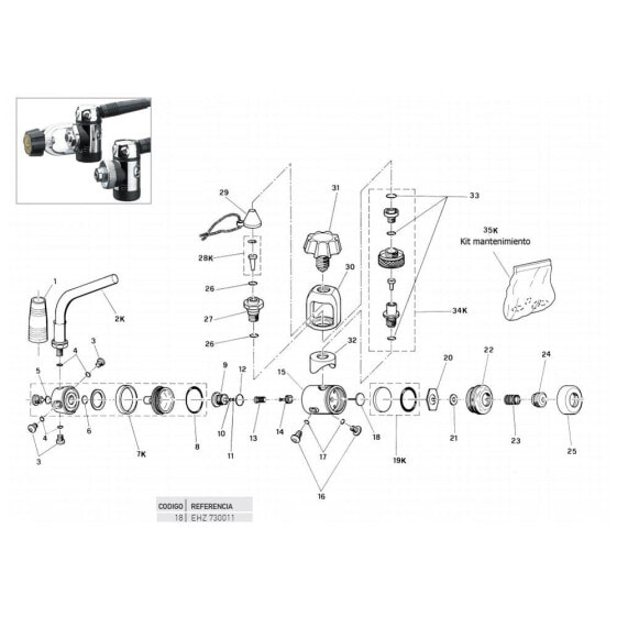 CRESSI Percussion Needle Valve DM