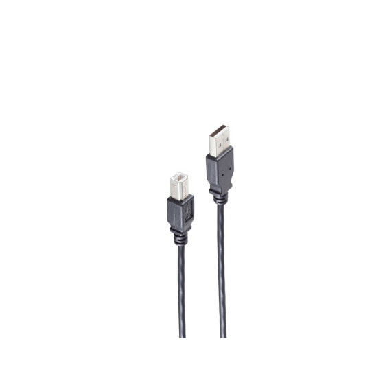 Разъем USB 2.0 ShiverPeaks BS13-23025 - 1 м - USB A - USB B - 480 Mbit/s - Черный