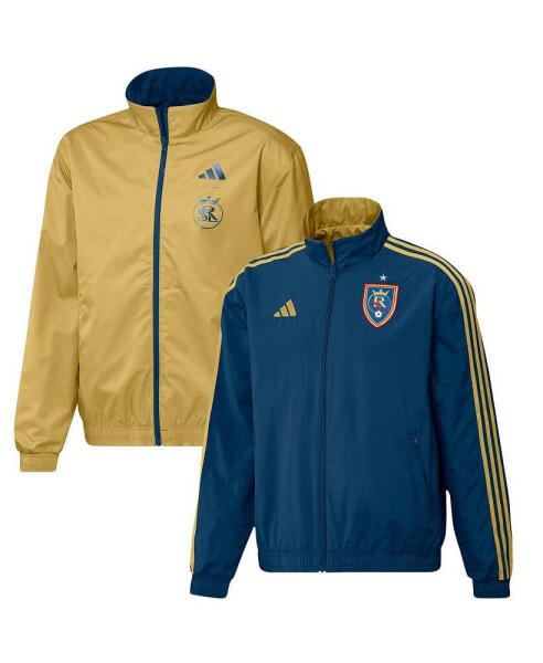 Men's Navy and Gold Real Salt Lake 2023 On-Field Anthem Full-Zip Reversible Team Jacket