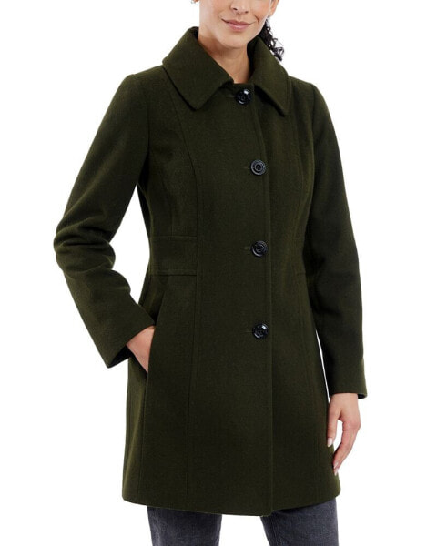 Women's Single-Breasted Peacoat & Scarf