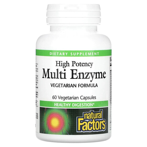Пищеварительные ферменты Natural Factors High Potency Multi Enzyme, 60 вегетарианских капсул