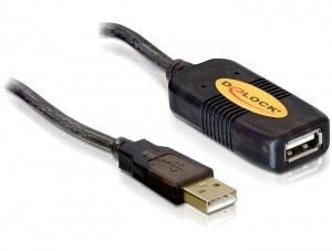 Delock Cable USB 2.0 - 5m - 5 m - Male/Female - Black