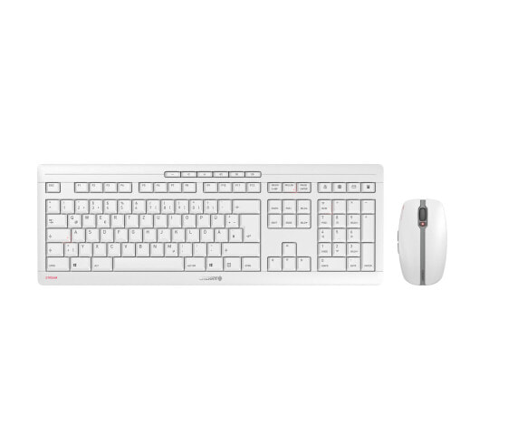 Cherry Stream Desktop Recharge - Full-size (100%) - RF Wireless - QWERTY - Grey - Mouse included