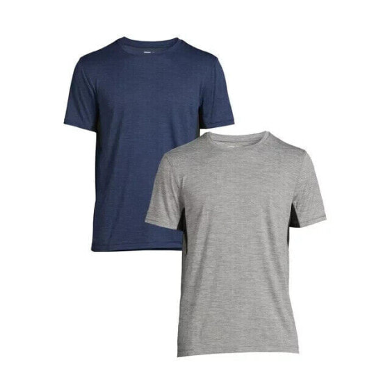 2-Pack Russell T-Shirt Size 4XL Men's Blue/Grey Short Sleeves Crewneck Pullover