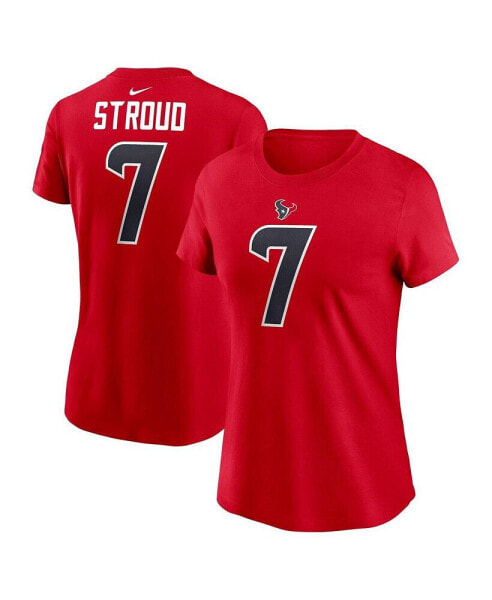 Women's C.J. Stroud Red Houston Texans Player Name Number T-Shirt