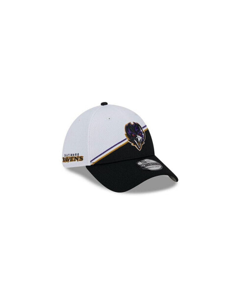 Men's White, Black Baltimore Ravens 2023 Sideline 39THIRTY Flex Hat