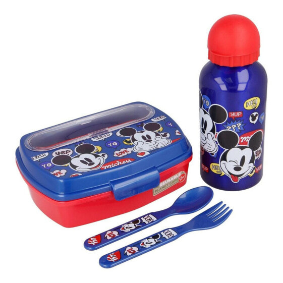 Детский набор посуды Mickey Mouse Happy smiles 21 x 18 x 7 cm Красный Синий