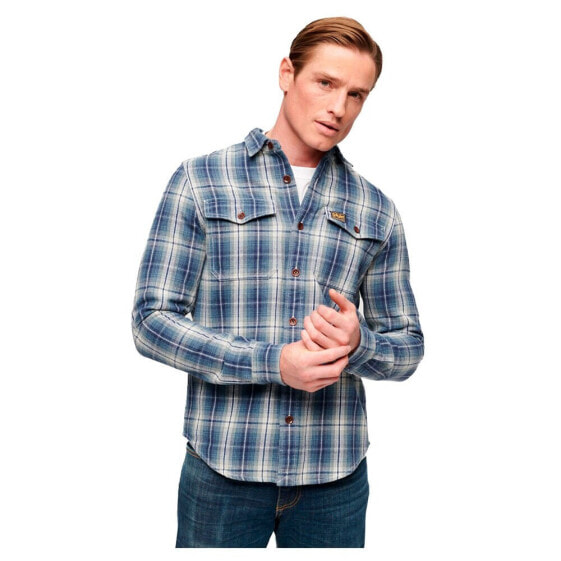 SUPERDRY Cotton Worker Check Long Sleeve Shirt