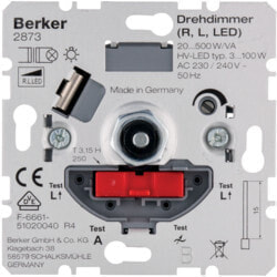 Berker 2873 - Dimmer - Rotary - Metallic - Metal,Plastic - 230 V