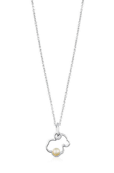 Charming silver necklace with pearl New Silueta 1000090700 (chain, pendant)