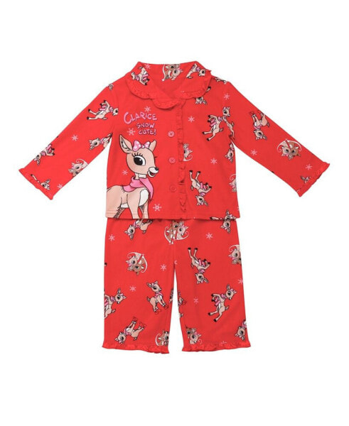 Toddler Girls Clarice Reindeer 2-Piece Pajama Set