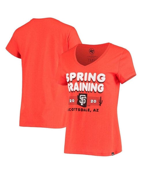 Women's Orange San Francisco Giants 2020 Spring Training Retro Bubble Rival V-Neck T-shirt