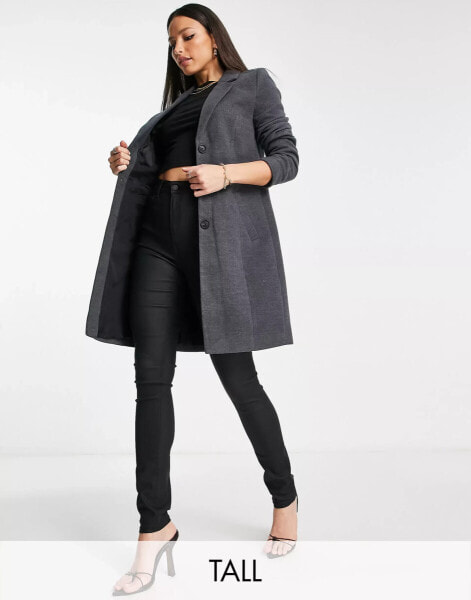 Vero Moda Tall tailored coat in dark grey