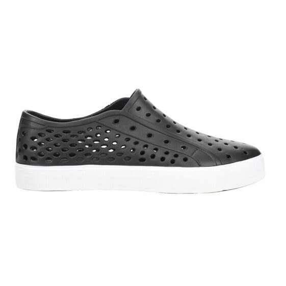 London Fog Bately Perforated Slip On Mens Black Sneakers Casual Shoes CL30292M-