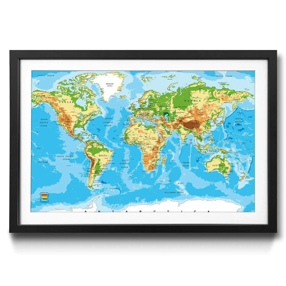 Gerahmtes Bild Worldmap New Look