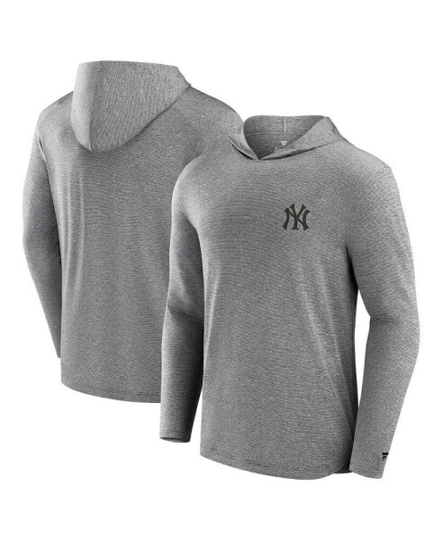 Men's Black New York Yankees Front Office Tech Lightweight Hoodie T-Shirt