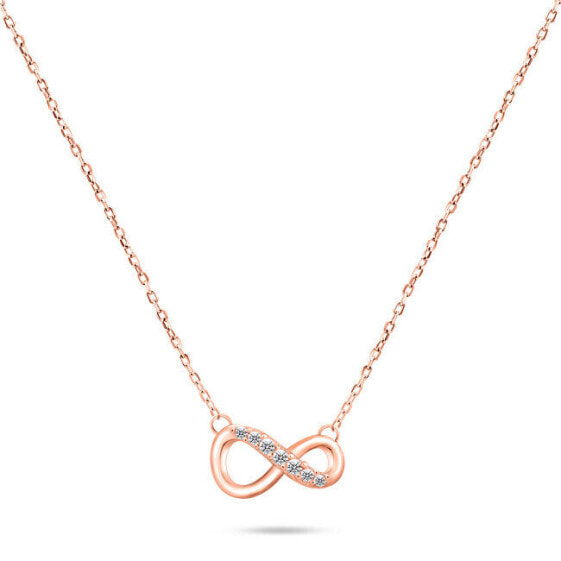 Fashionable Bronze Infinity Necklace with Zircons NCL76R