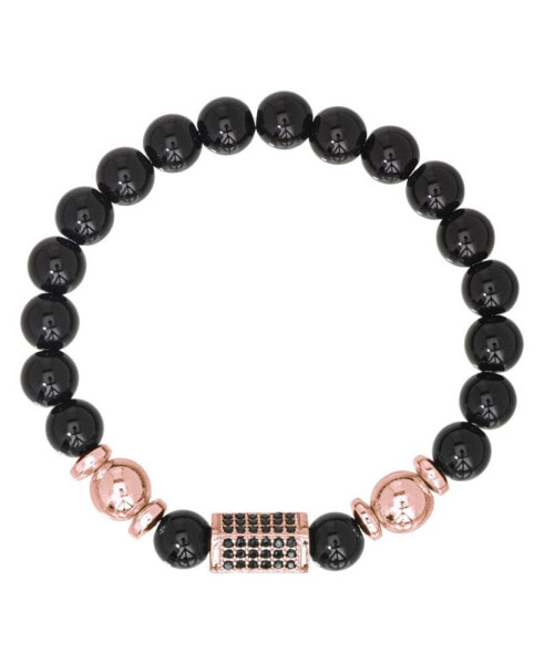 Onyx Bead Stretch Bracelet