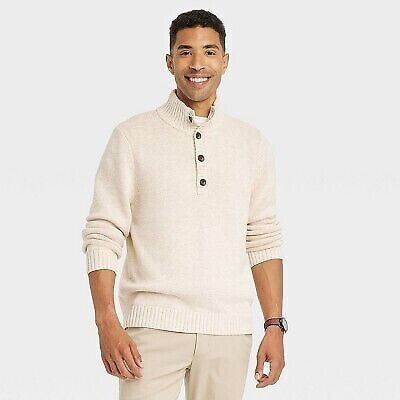 Men's Henley Pullover Sweater - Goodfellow & Co Oatmeal XXL