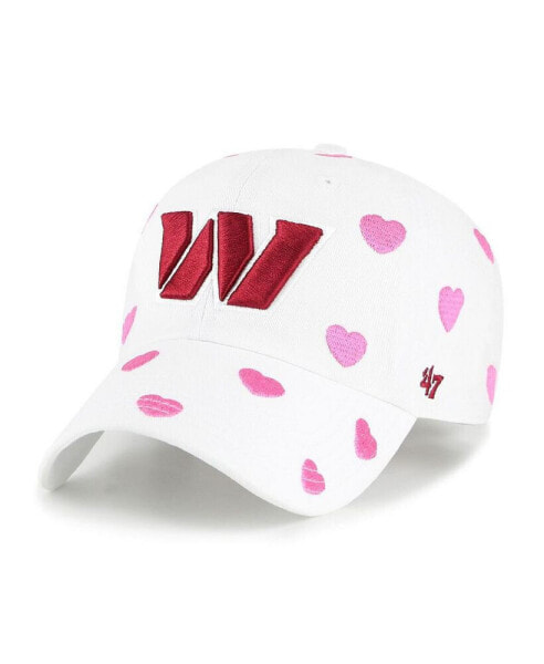 Little Girls White Washington Commanders Surprise Clean Up Adjustable Hat