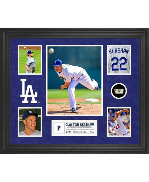 Clayton Kershaw Los Angeles Dodgers Framed 5-Photo Collage with Piece of Game-Used Ball