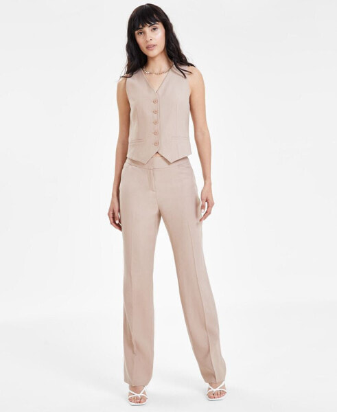 Women's Flat-Front Wide-Leg Pants, Created for Macy's