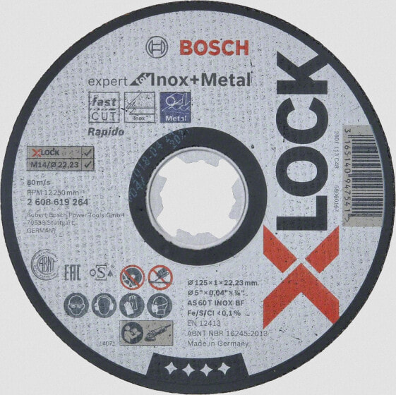 Bosch 2 608 619 264 - Cutting disc - Flat centre - Metal - Bosch - 2.22 cm - 12.5 cm