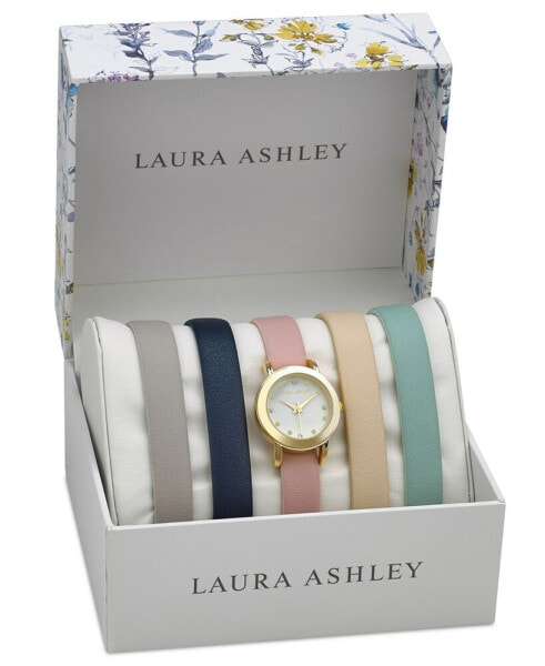 Часы и аксессуары Laura Ashley Женские кварцевые многоцветные часы с полиуретановыми ремешками 26 мм набор