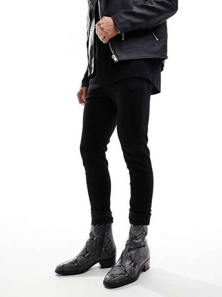 AllSaints Bonham leather boots in snake