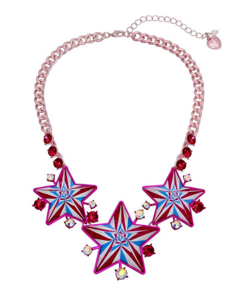 Faux Stone Festive Star Bib Necklace