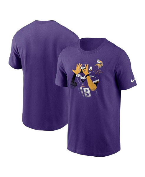 Men's Justin Jefferson Purple Minnesota Vikings Player Graphic T-shirt